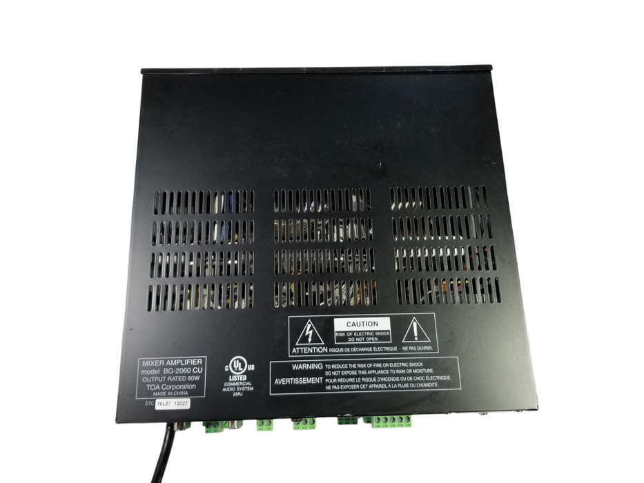TOA BG-2060 CU Mixer Amplifier 60 Watt / 70V Commercial Audio System