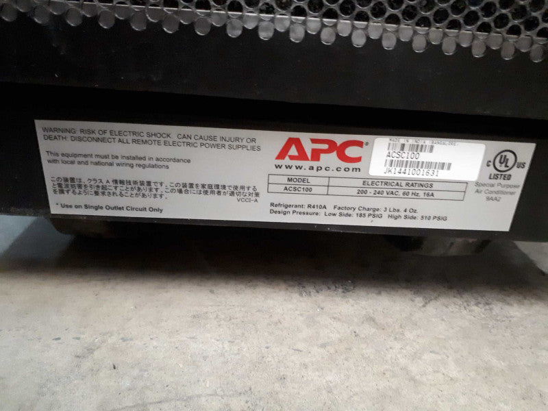 APC InRow SC, 300mm, ACSC100 300mm Air Cooled System Rack-Read notes &