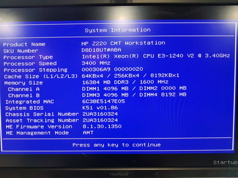 HP Z220, Xeon E3-1240 V2 3.4GHz 16GB DDR3, Quadro 2000 #