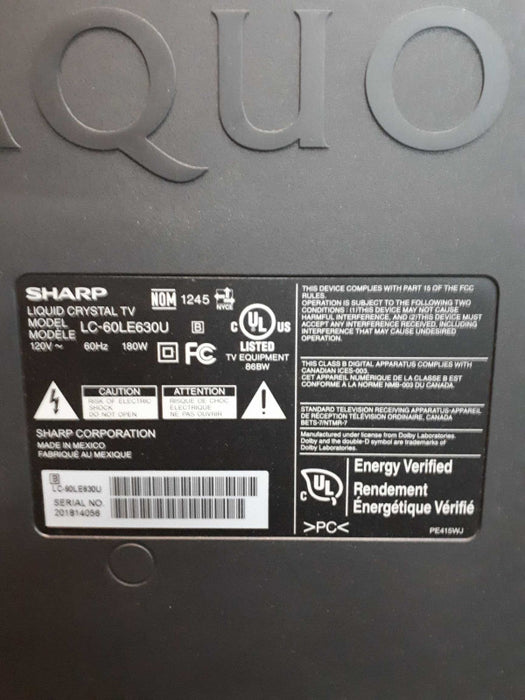 Sharp LC-60LE630U  LCD 60\\" TV &