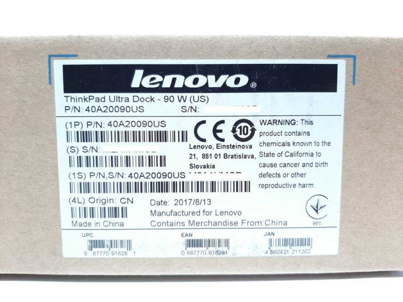 Lenovo ThinkPad Ultra Dock 90W (US) P/N: 40A20090US - Sealed Box + |