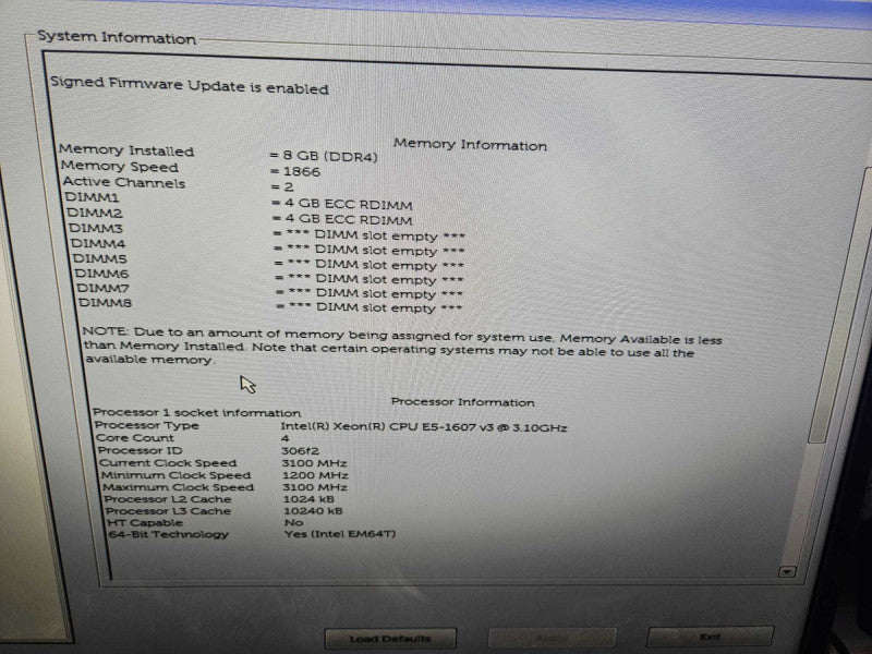 Dell Precision 5810 Xeon E5-1607 v3 @ 3.10GHz 8GB DDR4 RAM Quadro K2200 )