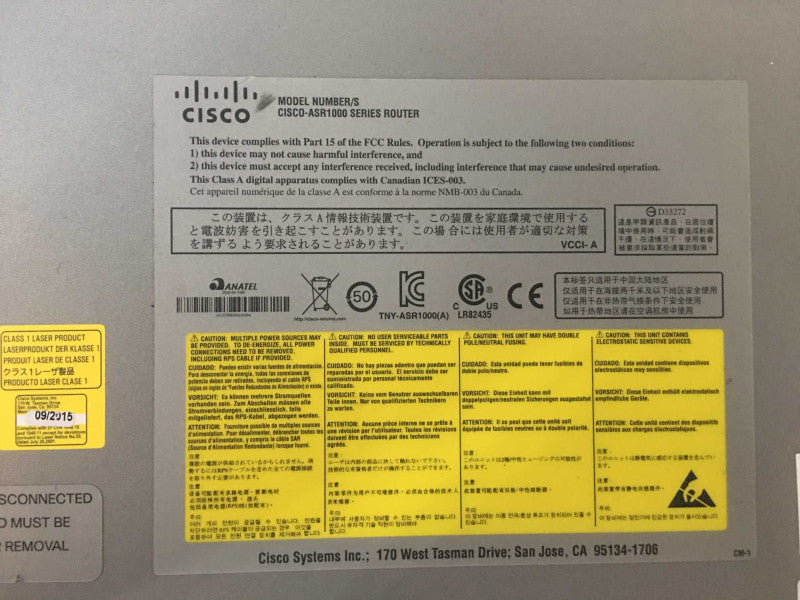 Cisco ASR1001 4x Port GE Aggregation Service Router