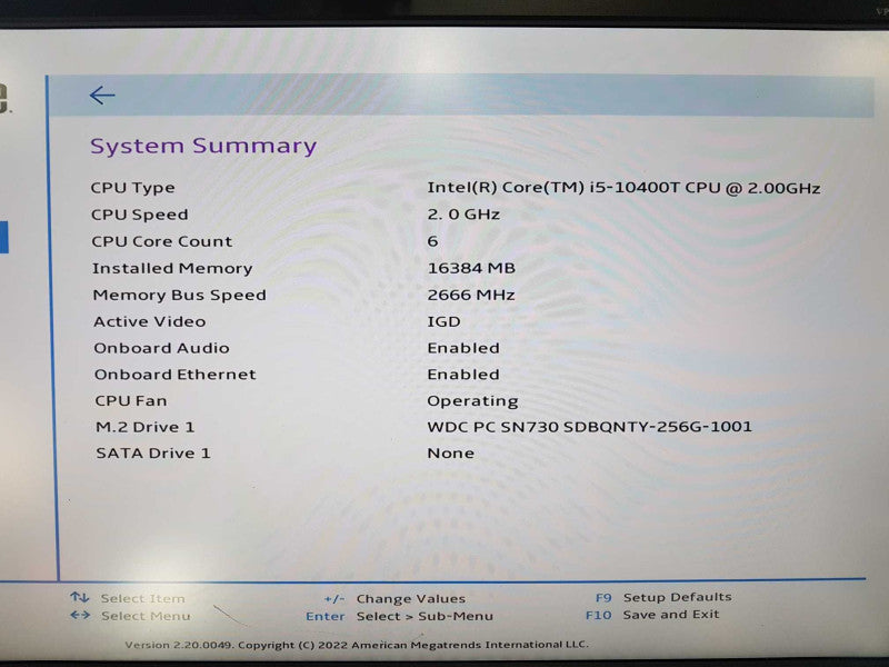 lenovo thinkcenter M70q Gen2 10th gen i5-10400T @ 2.00ghz / 16gb ram / READ #