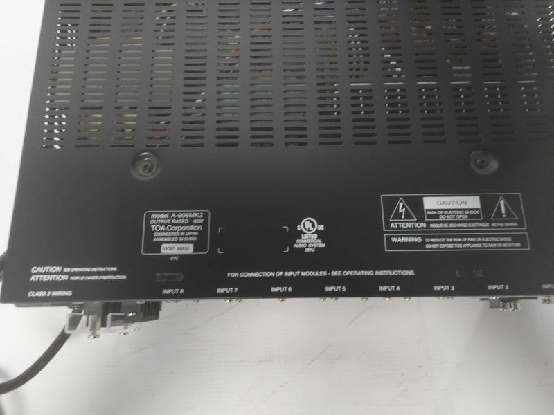 TOA A-906MK2 900 Series II 8-Channel 60-Watt Mixer Power Amplifier w/1x U-12