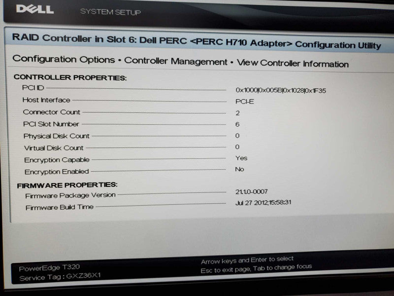 Dell PowerEdge T320 Xeon E5-2430 @ 2.2GHz 8GB DDR3 8x 3.5\\" No HDD H710 Raid (