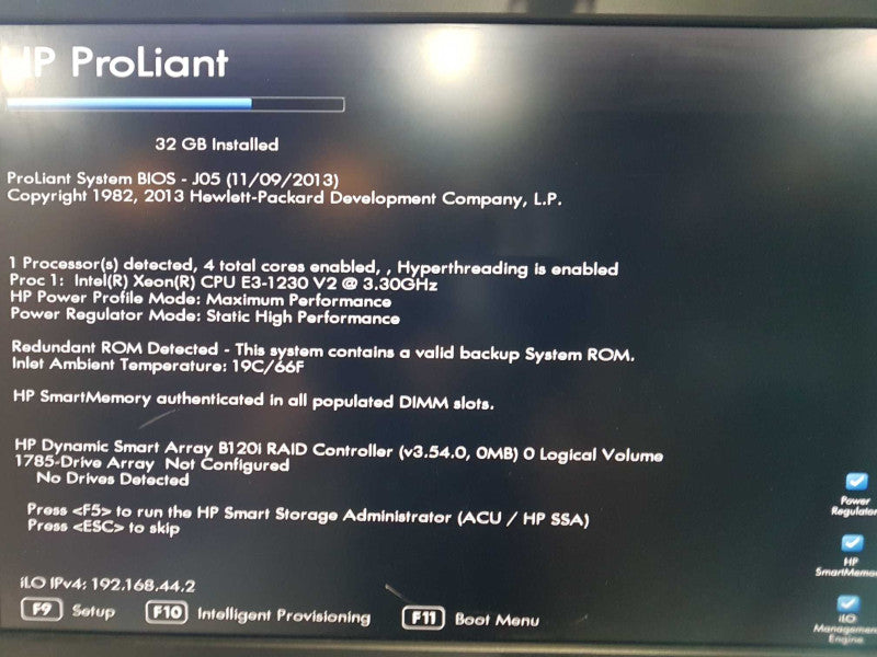 HP Prolian t DL320e Gen8 Xeon E3-1230 V2 @ 3.30ghz / 32gb ram / P420 ctrller #