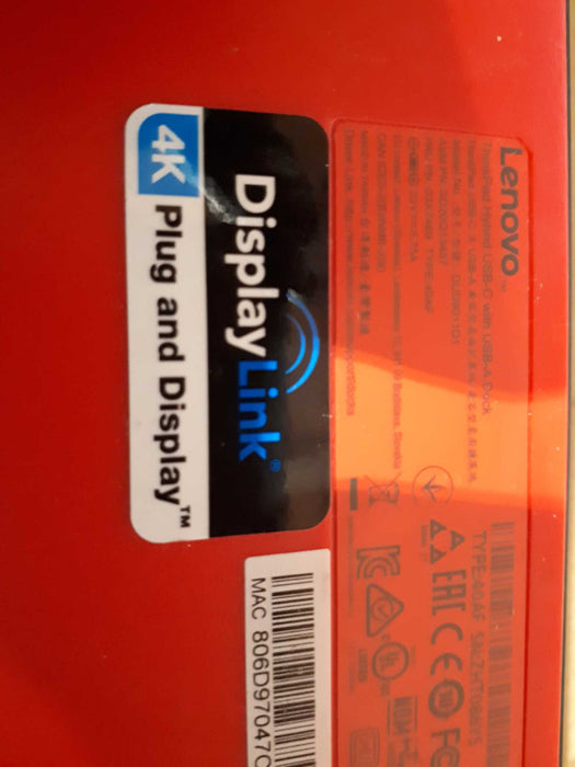 Lenovo ThinkPad Hybrid DUD9011D1 USB-C USB-A Docking Station &