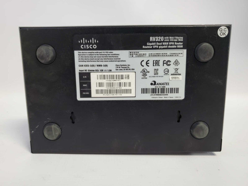 Cisco RV320 Dual Gigabit WAN VPN Router (