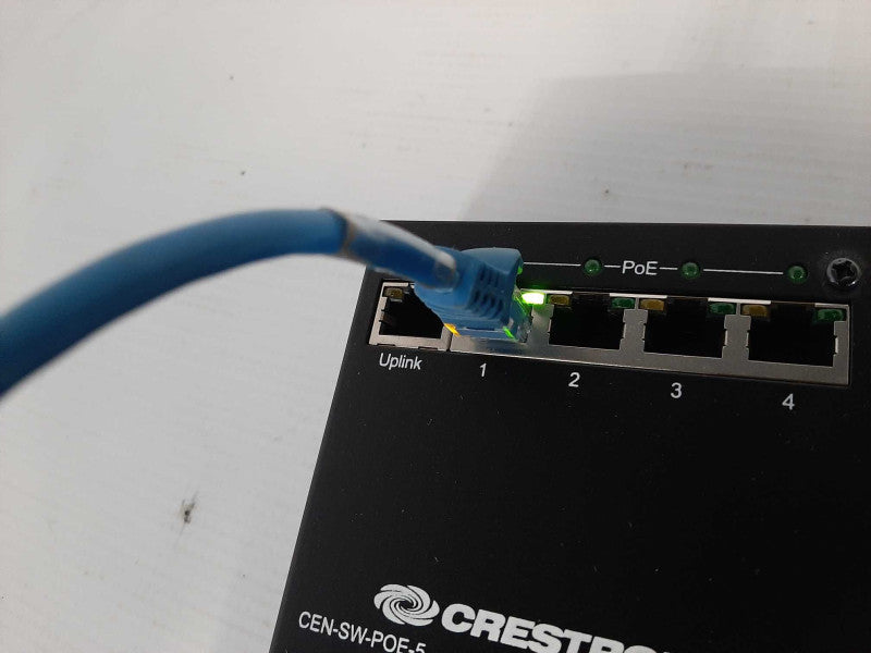 Crestron CEN-SW-POE-5 5 port Power Over Ethernet Switch with 48Vdc Power Supp $