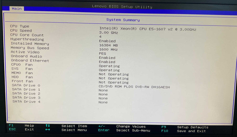 Lenovo ThinkStation S30 Intel Xeon E5-1607 v2 @3.0GHz 16GB RAM Q-\t -