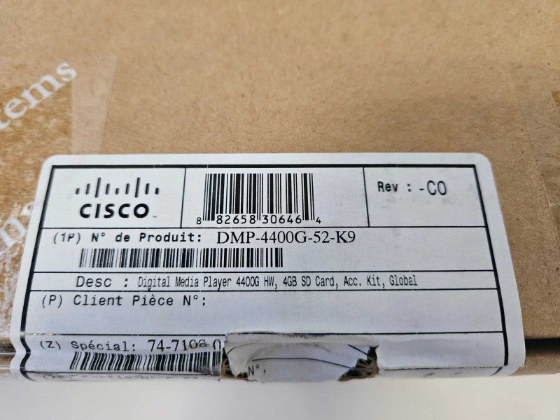 Cisco 4400G Wireless Digital Media Player DMP-4400G-52-K9 New Unopened Box )