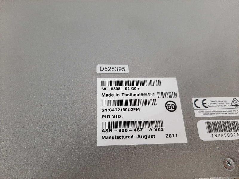 Cisco ASR-920-4SZ-A Series Aggregation Service Router, Read _