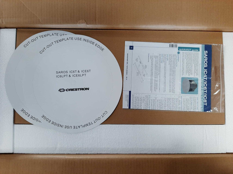 New- Open Box Crestron SAROS IC6T-W-T Pair Signaling Speaker Q_