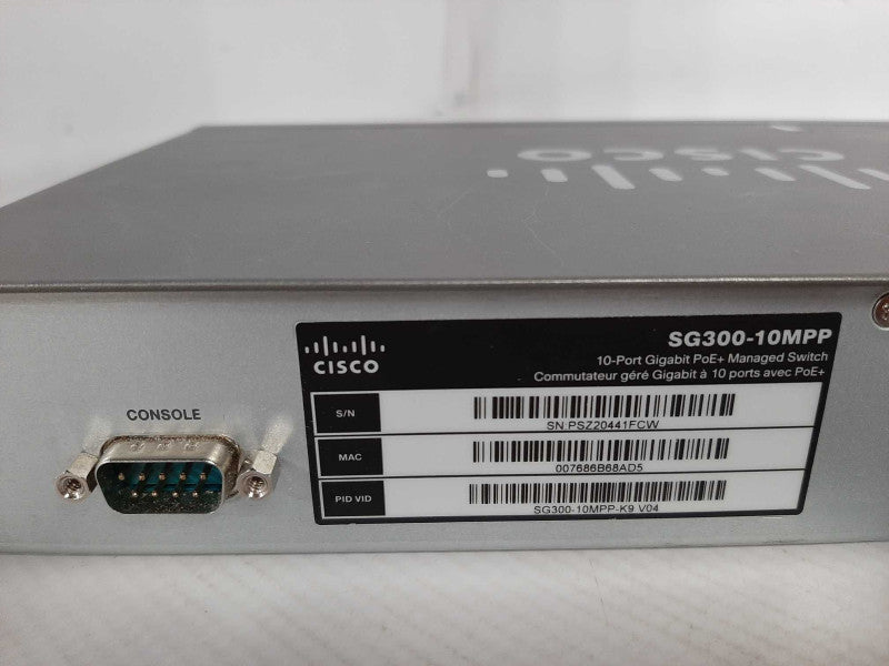 Cisco SG300-10MPP PoE+ 10 Port managed gigabit switch, Read _
