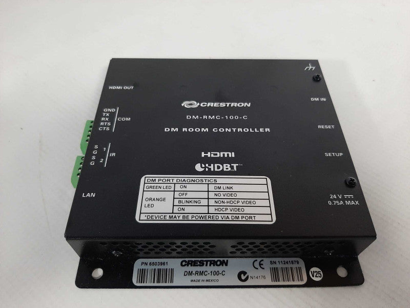 Crestron DM-RMC-100-C DigitalMedia Receiver Room Controller w/ AC Adapter Q_