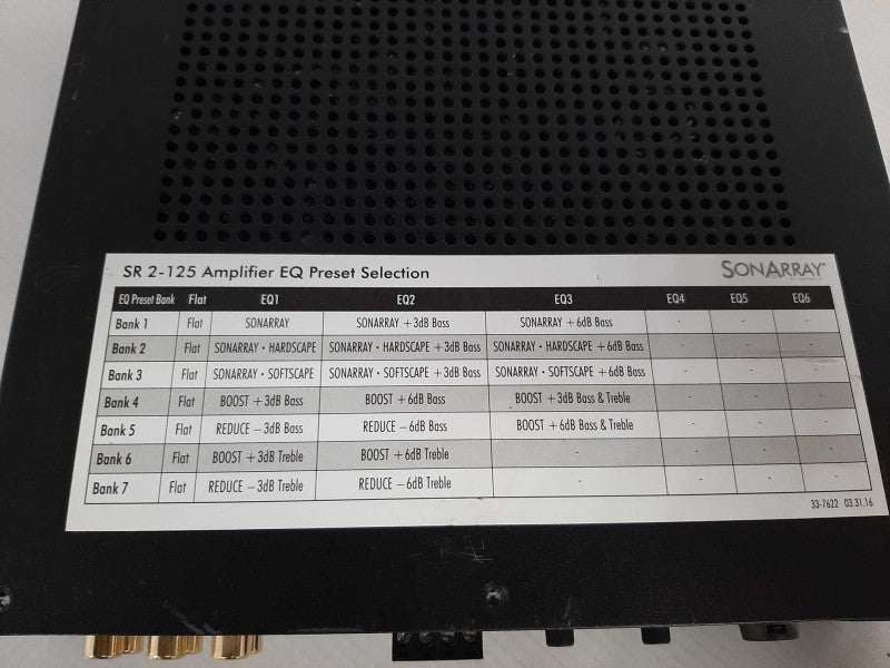 Sonarray SR 2-125 DSP Power Amplifier, Read _