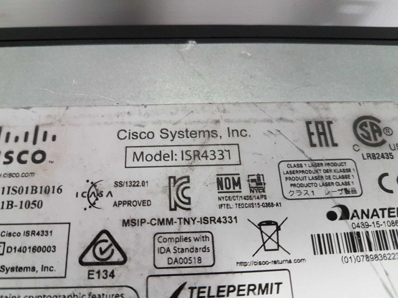 CISCO ISR4331 4300 Router- Factory Reset - NO CPU CLOCK ISSUE #