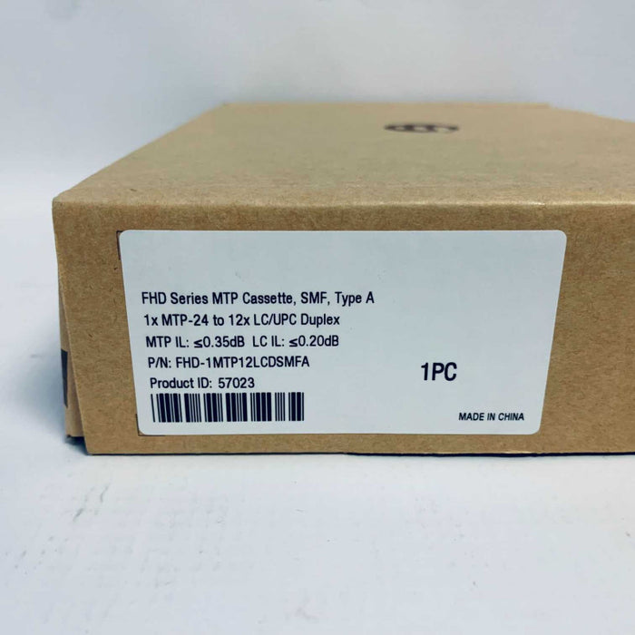 FHD Series MTP Cassette, OM4, Type A 1x MTP-24 to 12x LC/UPC Duplex Q=