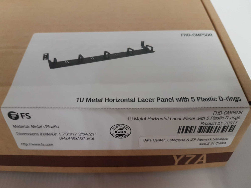 NEW FHD-CMP5DR Horizontal Single Sided Manager, 0RU, 5 Snap-in D-Rings Q#