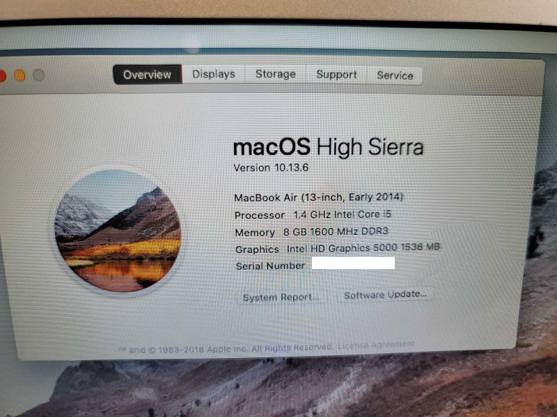 MacBook Air 2015 13\\" i5-4260U, 8GB RAM, 132GB SSD **Read Q
