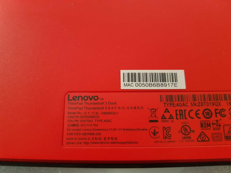 Lenovo Thinkpad thunderbolt 3 Dock DBB9003L1 - READ Q#