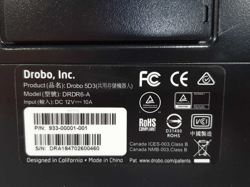 Drobo 5D3 5-Bay Thunderbolt 3 DAS Storage DRDR6-A w/ 4x 2TB HDDs _