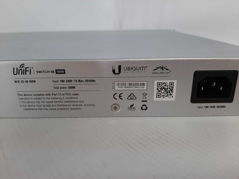 Ubiquiti UniFi US-48-500W 48-Port Gig PoE Network Switch, Factory Reset, SEE _