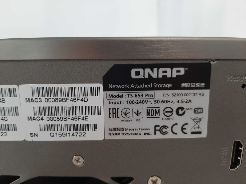 QNAP TS-653 Pro Storage 5-Bay NAS with 3x HDD Trays, Read _