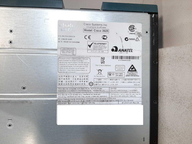 CISCO 3925E/K9 Integrated Services Gigabit Router CISCO3925E/K9 SPE200 $