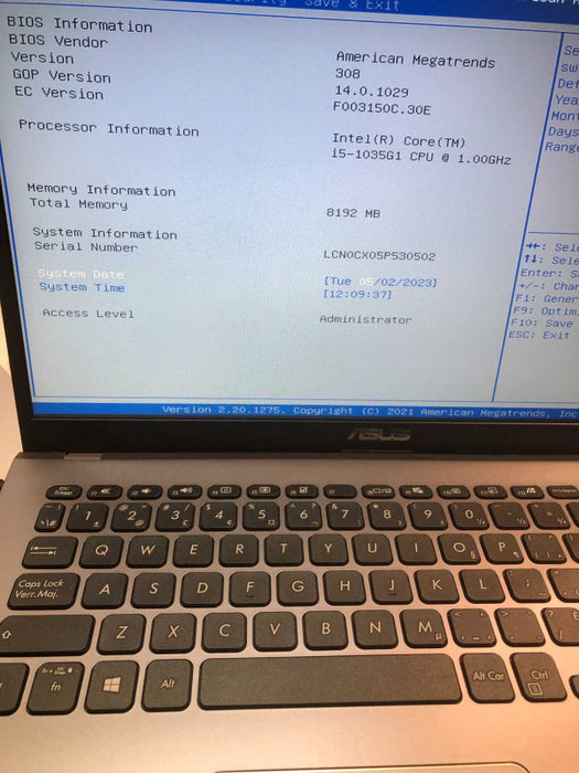Asus SonicMaster X509JA Intel i5-1035G1 @ 1.0GHz / 8GB Ram / 512GB m.2 ssd