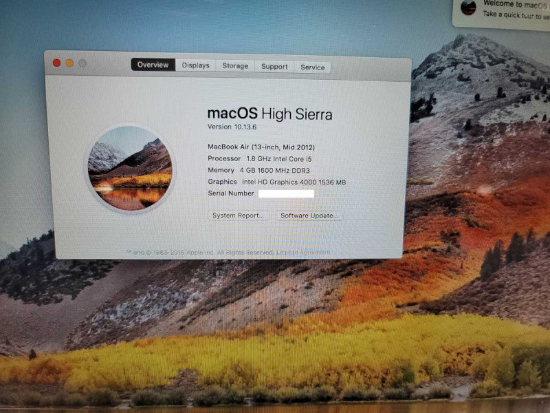 MacBook Air 2012 13\\" i5-3427U , 4GB DDR3, 120GB SSD
