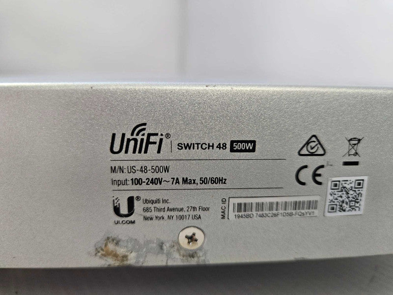 Ubiquiti UniFi Switch US-48-500W 48-Port Gigabit PoE+ with SFP+ (AS-IS) )