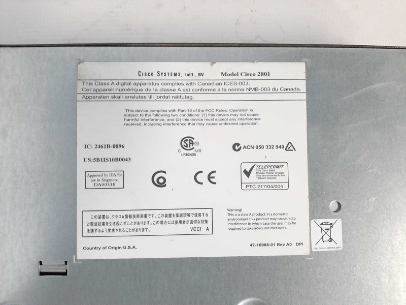 Cisco 2801 Router IOS 15.1(4)M CME 8.6 CCENT CCNA CCVP CCIE CCSP LAB 256D/256 Q$