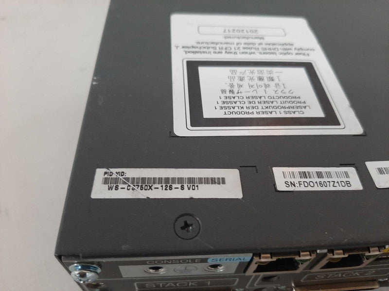 Cisco WS-C3750X-12S-S Stack 12 GE SFP Ports 1x 350W Power Supply IP Base _