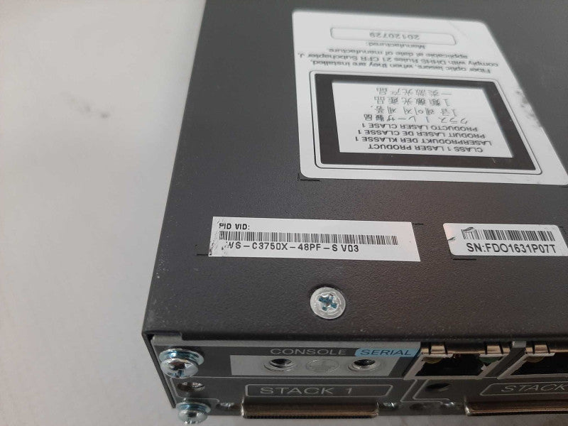 Cisco WS-C3750X-48PF-S 48-Port Gigabit IP Base Switch, 2x PSU, IPBase _