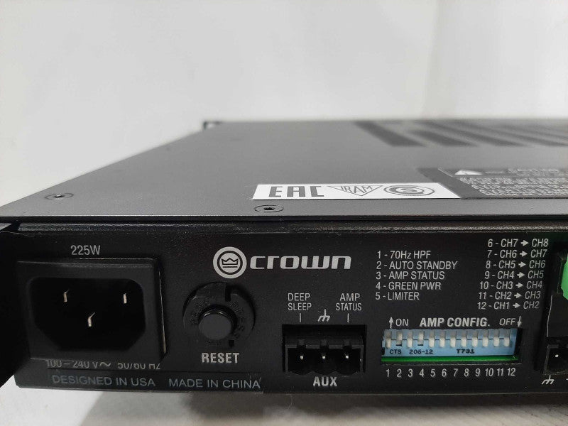Crown CT 8150 8-Channel 125W 4 Ohm Power Amplifier, Read _