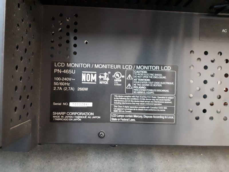 SHARP LCD Monitor 46\\"  PN465U &