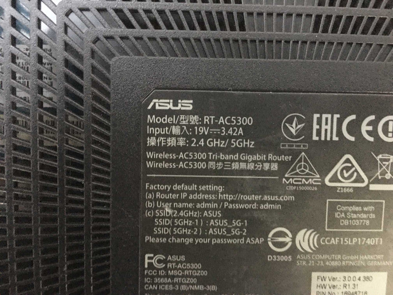 Asus RT-AC5300 Wireless Tri-Band Gigabit Router. AS IS! READ