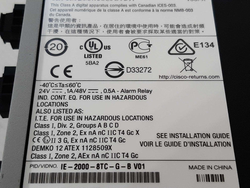 Cisco IE-2000-8TC-G-B network switch Managed L2 Fast Ethernet, Factory reset Q_