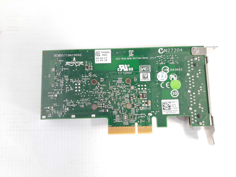 Dell Broadcom BCM95719A1904G 4 Port Gigabit Ethernet Adapter Low Profile Q$