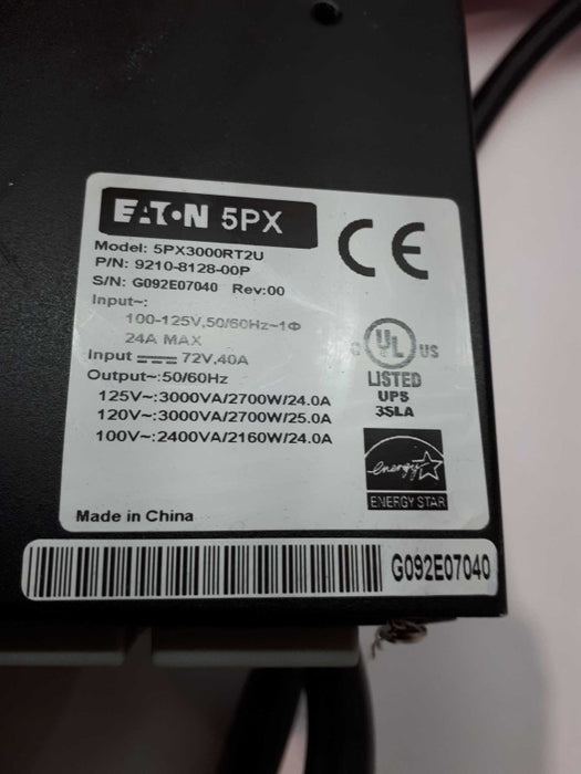 Eaton 5PX3000RTU UPS Enterprise capacity 3000VA 2700W- Need new battery &