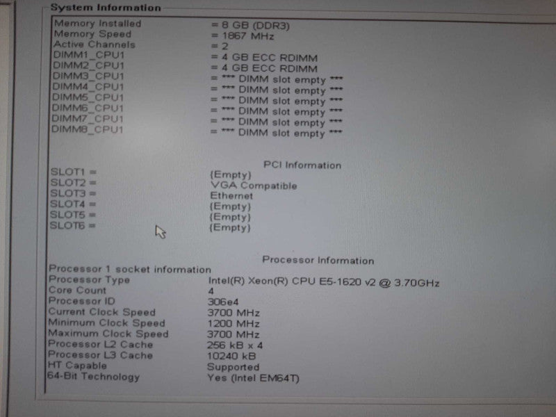 Dell Precision T3610 Xeon E5-1620 v2 @ 3.7GHz 8GB ECC DDR3 V4900 No HDD  $