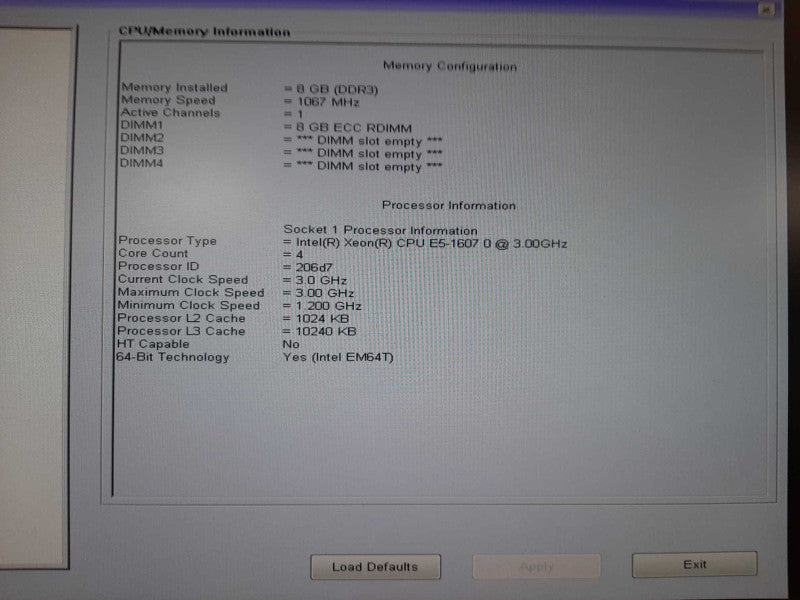 Dell Precision T3600 Xeon E5-1607 @ 3.0GHz 8GB ECC DDR3 QUADRO 2000 No HDD $