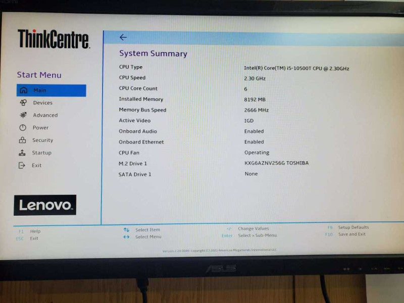 Lenovo ThinkCentre M80Q Tiny Desktop i5-10500T (2.3GHZ), 256GBSSD, 16GB