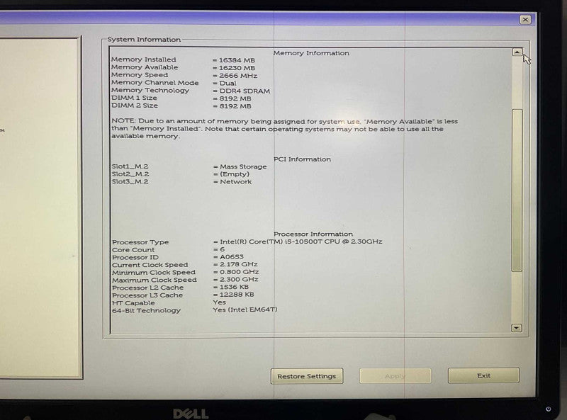 Dell OptiPlex 7080 Ultra Small i5-10500T @2.3GHz 16GB RAM & 256GB NVMe -