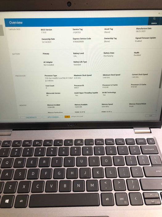 Dell Latitude 5420 Intel i5-1135G7 @ 4.20GHz / 16GB Ram / 256GB M.2