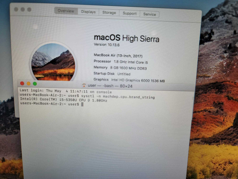 MacBook Air 2017 13\\" i5-5350U, 8GB DDR3, 121GB SSD Q