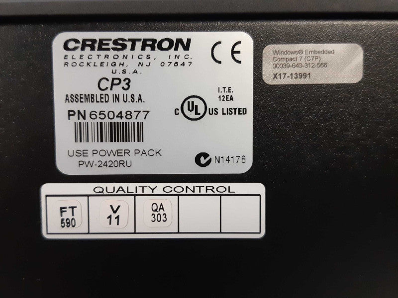 Crestron CP3 3-Series System Processor Controller, Read _