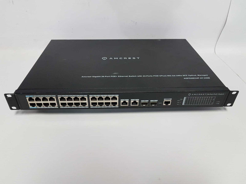 Amcrest Gigabit 26x port PoE+ ethernet switch spf opticdal managed  #